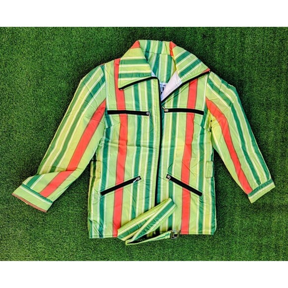 VTG 1970s Women's Petite Small Striped Nylon SkiDress France Parka Jacket EUC - Picture 5 of 8